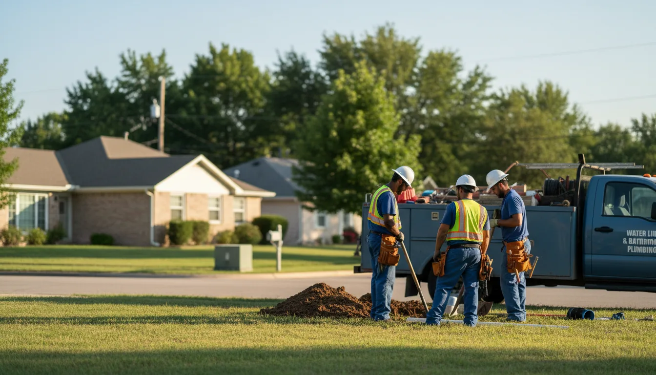 Residential water line and bathroom plumbing service in Marquette, KS